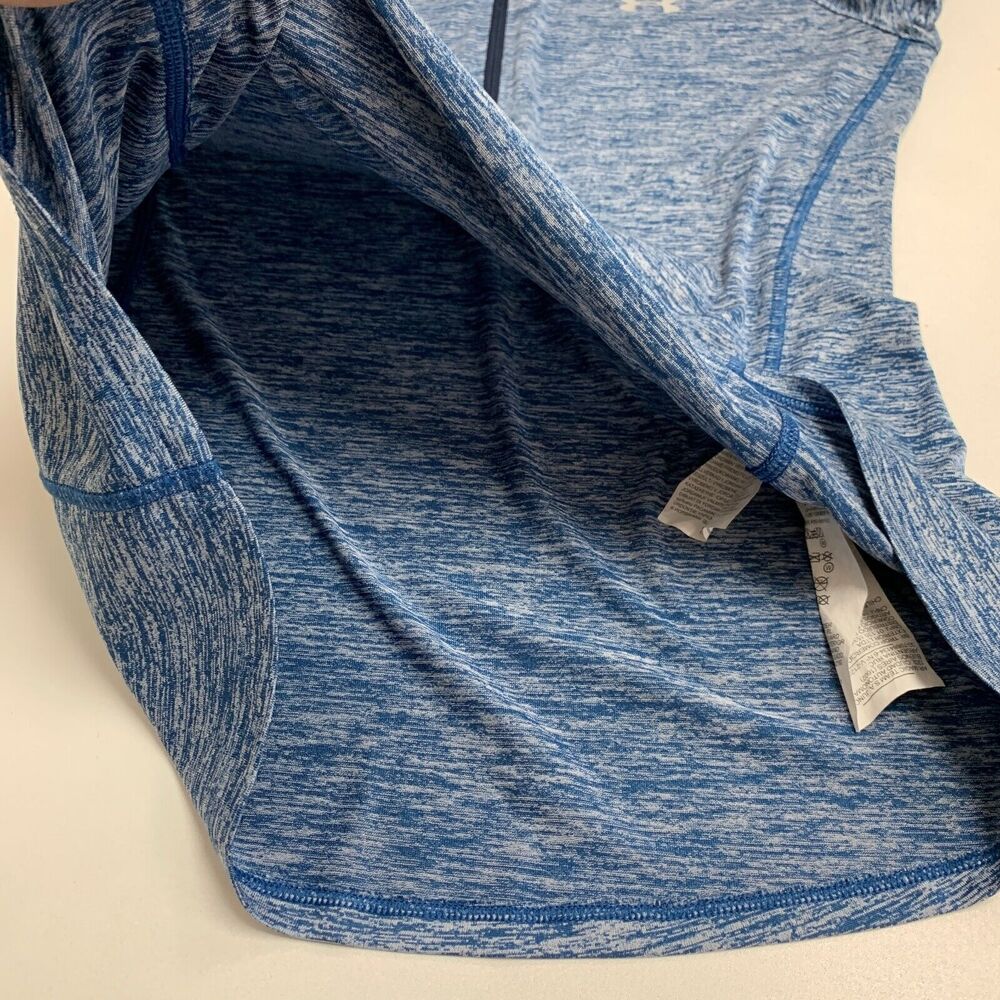 Under Armour Shirt Womens M Medium Blue Spacedye Half Zip Tech Twist HeatGear - Picture 8 of 13